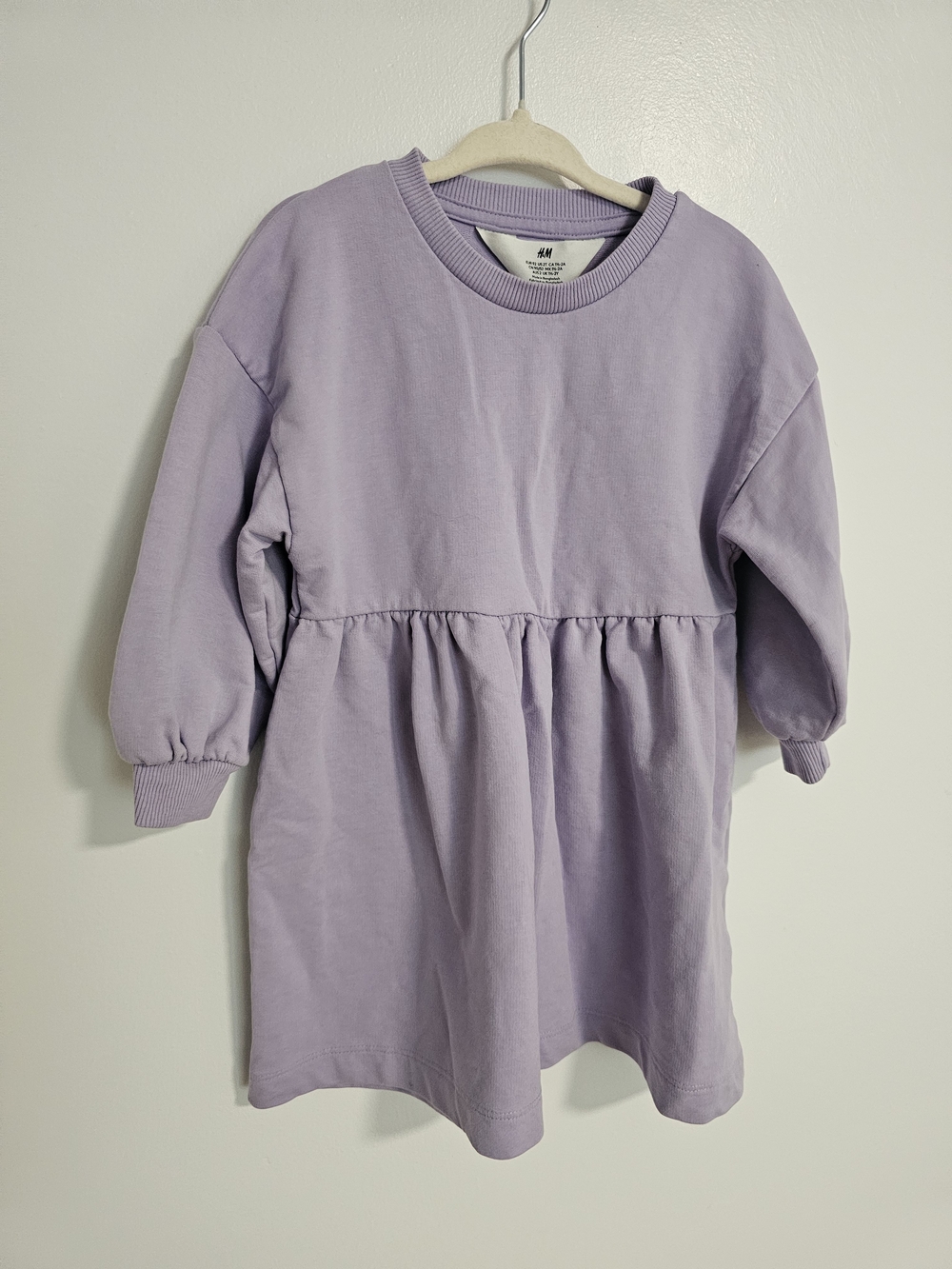 🧸2/20$ H&M Pastel Lavender Sweatshirt Dress Size 2T Girl Toddler Sweater Dress